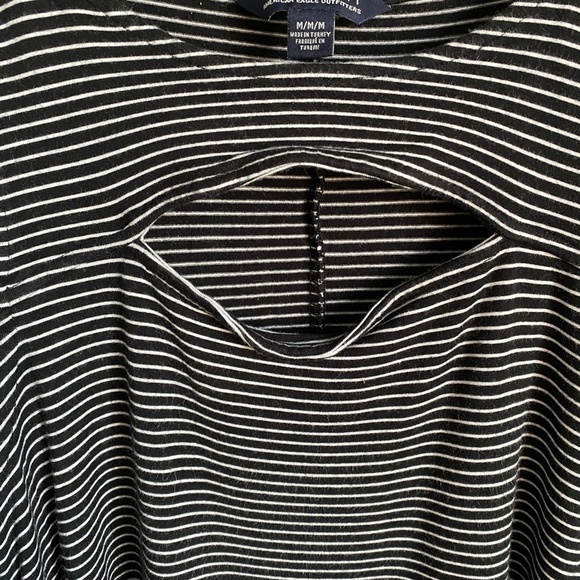 American Eagle Soft & Sexy Sleeveless Black + White Stripe Tunic Tank Top Medium - Picture 3 of 11